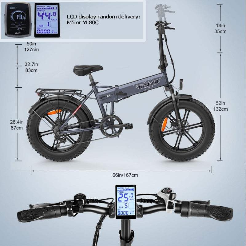 Engwe EP-2 Pro 2022 Wersja 750W 20" Fat Bike Składany elektryczny rower górski 13Ah 35km/h 100km 